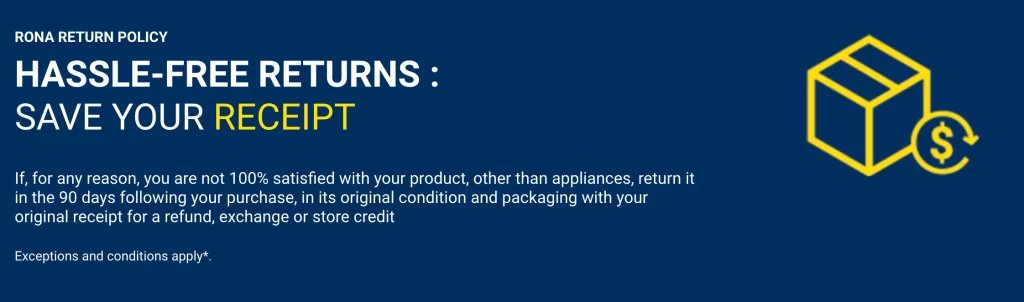RONA Return Policy 

